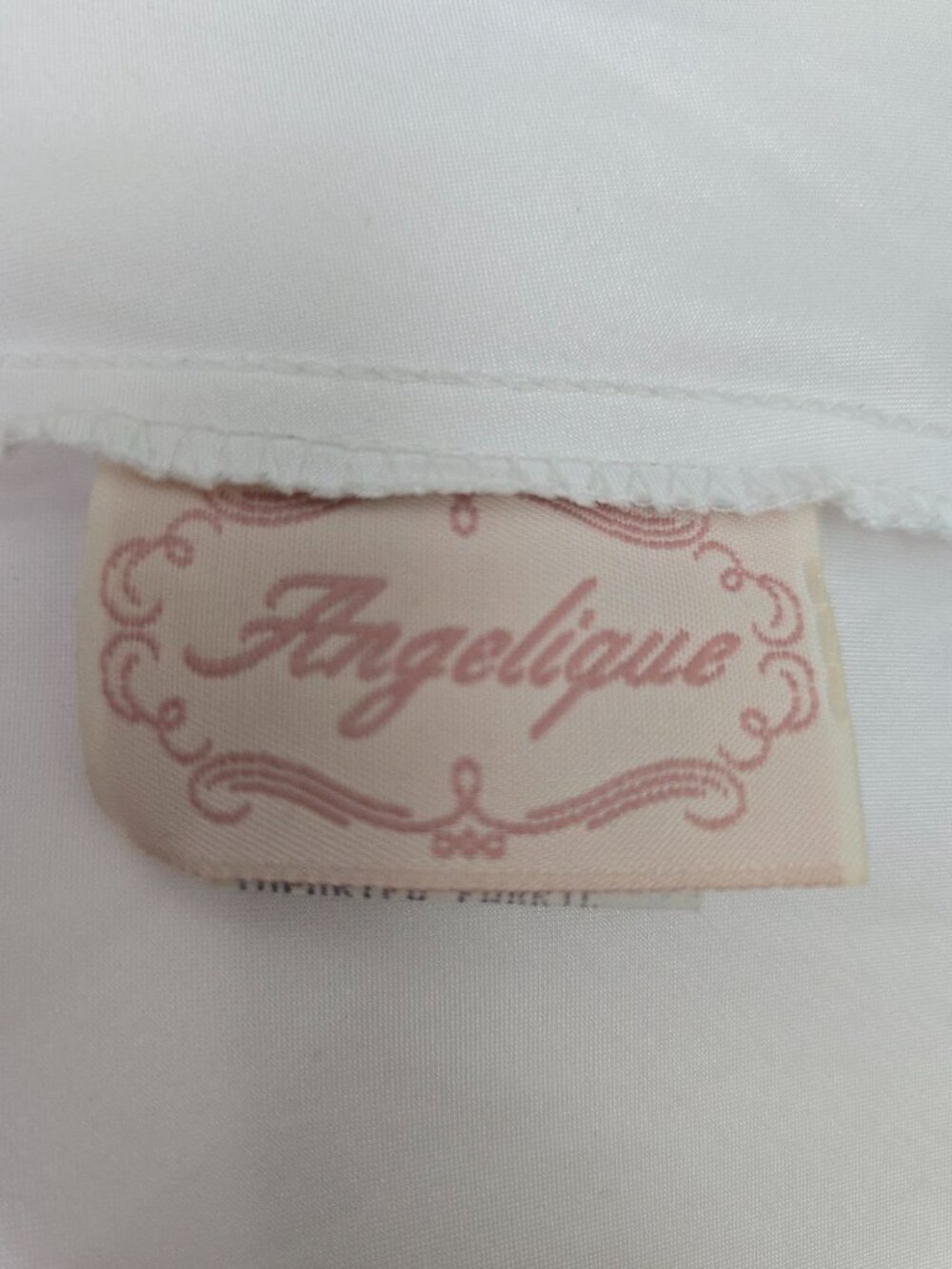 VTG 90s Angelique Sexy White Pegnoir Shiny Satin Lingerie  Nightgown Women M - Picture 8 of 9